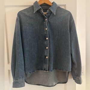 Agolde denim button down top.